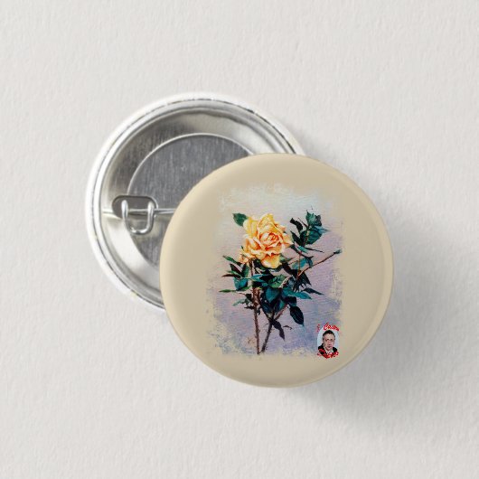 Badge Rond 2,50 Cm Rosa/Rose (Devant & derrière)