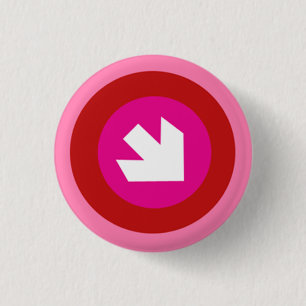 Badge Rond 2,50 Cm Rose avec la flèche
