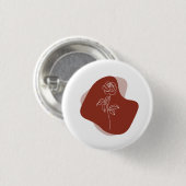 Badge Rond 2,50 Cm Rose Bohème Abstraite Minimaliste (Devant & derrière)
