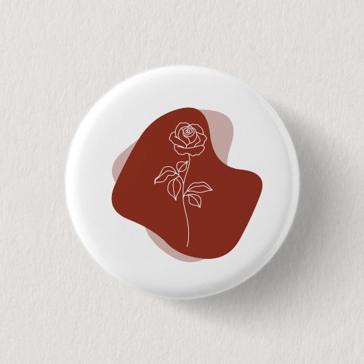 Badge Rond 2,50 Cm Rose Bohème Abstraite Minimaliste (Devant)