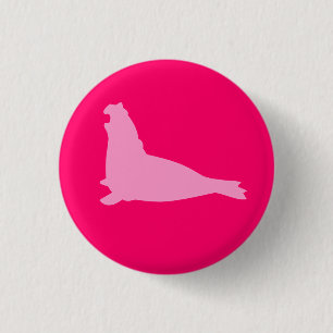 Badge Rond 2,50 Cm Rose de bouton de joint d'éléphant