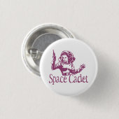 Badge Rond 2,50 Cm Rose de cadet de l'espace (Devant & derrière)