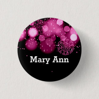 Badge Rond 2,50 Cm Rose d'étiquette de nom de Noël d'Elegant Company