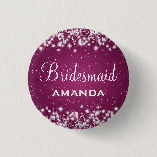Badge Rond 2,50 Cm Rose élégant d'étincelle d'hiver de demoiselle