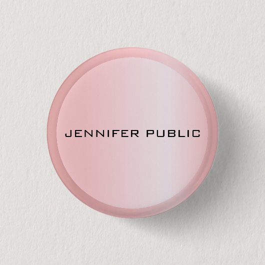 Badge Rond 2,50 Cm Rose or Monogramme Modèle élégant moderne (Devant)