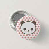 Badge Rond 2,50 Cm rose panda (Devant & derrière)