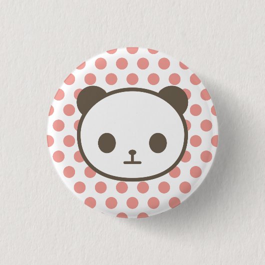 Badge Rond 2,50 Cm rose panda (Devant)