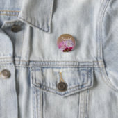 Badge Rond 2,50 Cm rose rhododendron fleurs nom (En situation)