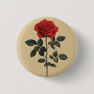 Badge Rond 2,50 Cm Rose rouge