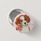 Badge Rond 2,50 Cm Rose Valentine Kooiker (Devant & derrière)