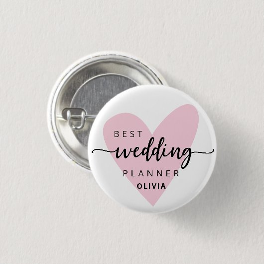 Badge Rond 2,50 Cm Rose wedding planner (Devant & derrière)