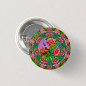 Badge Rond 2,50 Cm Roses roses (Devant & derrière)