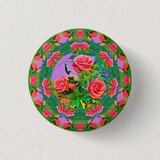 Badge Rond 2,50 Cm Roses roses (Devant)