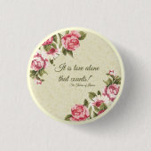 Badge Rond 2,50 Cm Roses roses d'AMOUR de St Therese SEULS (Devant)