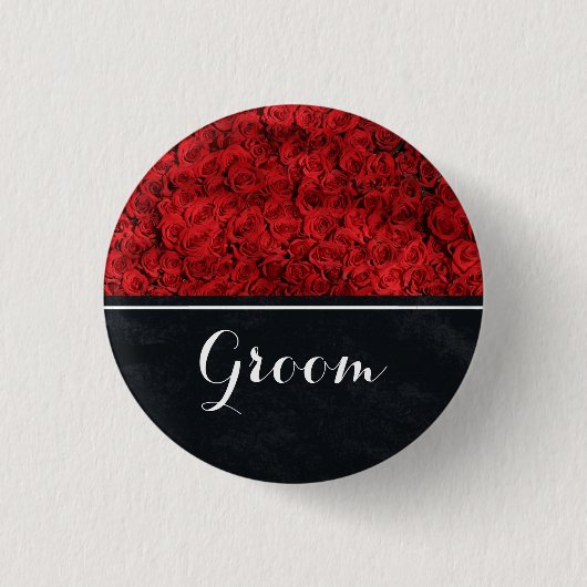 Badge Rond 2,50 Cm Roses rouges Mariage de chambre (Devant)