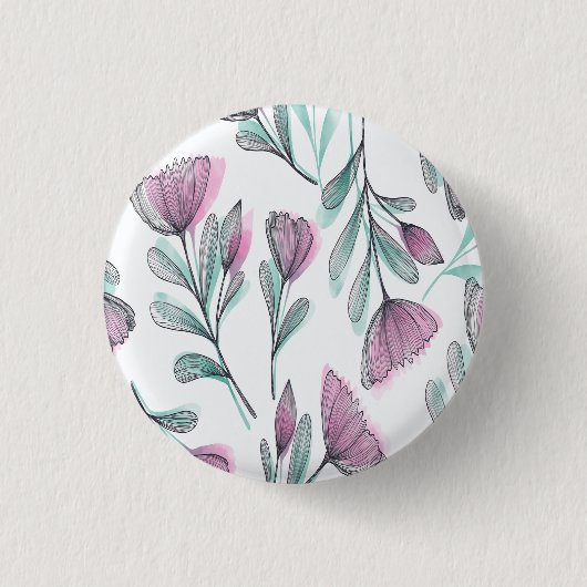 Badge Rond 2,50 Cm Roses violets (Devant)