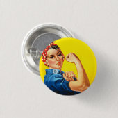 Badge Rond 2,50 Cm Rosie la riveteuse (Devant & derrière)