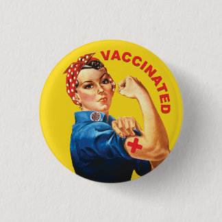 Badge Rond 2,50 Cm Rosie le bouton vacciné