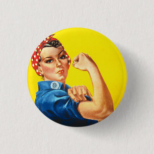Badge Rond 2,50 Cm Rosie Le Riveter