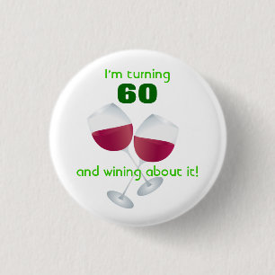 Badge Rond 2,50 Cm Rotation de 60 avec le bouton en verre de vin