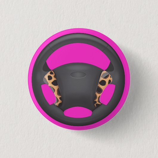 Badge Rond 2,50 Cm Roue de direction d'impression Cheetah (Devant)