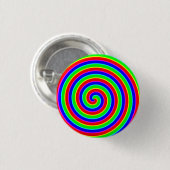 Badge Rond 2,50 Cm Roue d'hypnotique d'arc-en-ciel (Devant & derrière)