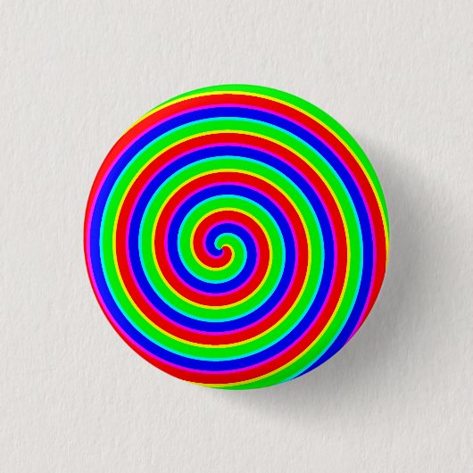 Badge Rond 2,50 Cm Roue d'hypnotique d'arc-en-ciel (Devant)