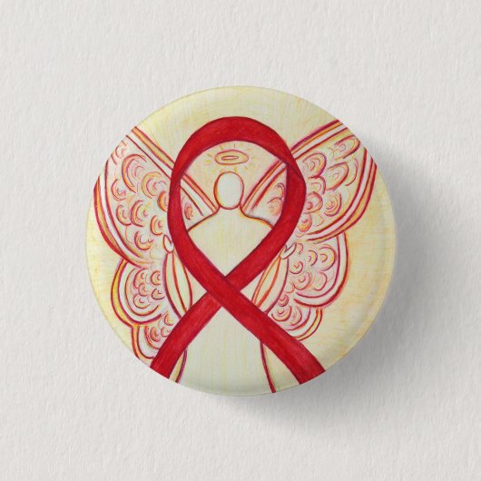 Badge Rond 2,50 Cm Rouge Angle de sensibilisation Ruban d'art personn (Devant)