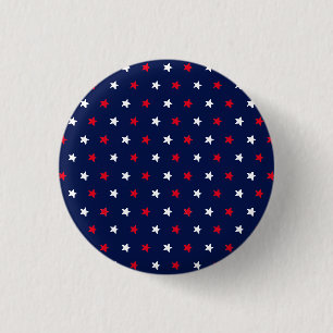 Badge Rond 2,50 Cm Rouge blanc étoiles bleu marine américain style mo