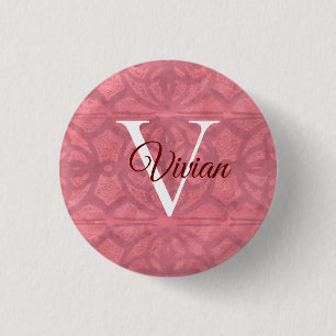 Badge Rond 2,50 Cm Rouge victorien rose