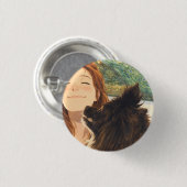 Badge Rond 2,50 Cm Round Button Playful Puppy  (Devant & derrière)