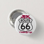 Badge Rond 2,50 Cm route66, promenade en voiture, JFK (Devant & derrière)