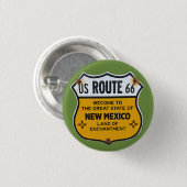 Badge Rond 2,50 Cm Route 66 New Mexico Travel Pinback (Devant & derrière)