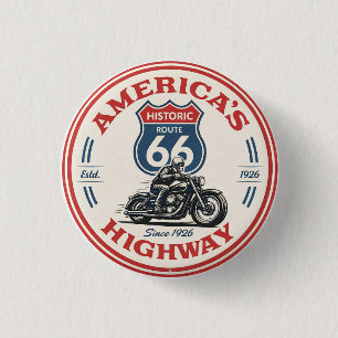 Badge Rond 2,50 Cm Route américaine 66 La route mère gif de la route