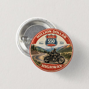 Badge Rond 2,50 Cm Route Million Dollar Highway 550 cadeaux moto