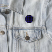 Badge Rond 2,50 Cm Royal Blue Black Plaid (En situation)