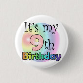 Badge Rond 2,50 Cm Roze It's my 9th Birthday (Devant)