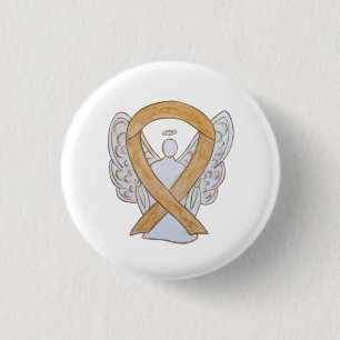 Badge Rond 2,50 Cm Ruban de sensibilisation à l'ambre Appendice Cance