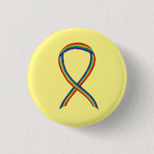 Badge Rond 2,50 Cm Ruban de sensibilisation à l'arc en ciel