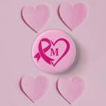 Badge Rond 2,50 Cm Ruban de sensibilisation au cancer du sein Monogra<br><div class="desc">Le ruban rose est devenu le symbole universel du cancer du sein,  sensibilisant,  soutenant et rassemblant les femmes en solidarité.</div>