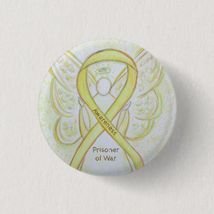 Badge Rond 2,50 Cm Ruban de sensibilisation aux prisonniers de guerre