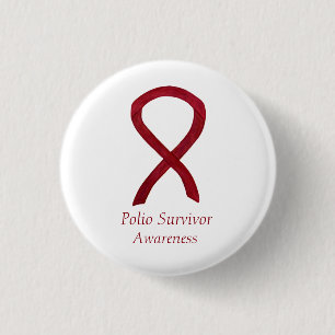 Badge Rond 2,50 Cm Ruban de sensibilisation des survivants à la polio