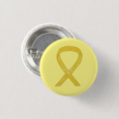 Badge Rond 2,50 Cm Ruban de sensibilisation jaune Pins d'art personna (Devant & derrière)