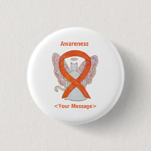 Badge Rond 2,50 Cm Ruban de sensibilisation orange Manteau Angle de c