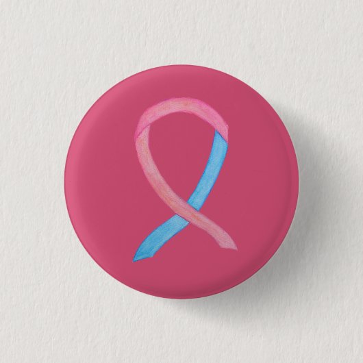 Badge Rond 2,50 Cm Ruban de sensibilisation rose et bleu - Pins perso (Devant)
