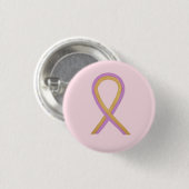 Badge Rond 2,50 Cm Ruban de sensibilisation rose et or Étiquettes de  (Devant & derrière)