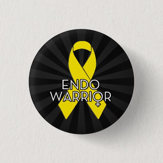 Badge Rond 2,50 Cm Ruban Endo de jaune de conscience d'endométriose (Devant)