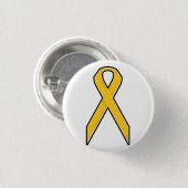 Badge Rond 2,50 Cm Ruban jaune de conscience (Devant & derrière)