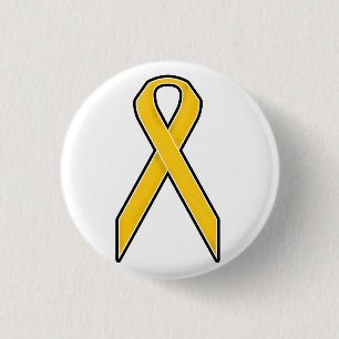 Badge Rond 2,50 Cm Ruban jaune de conscience