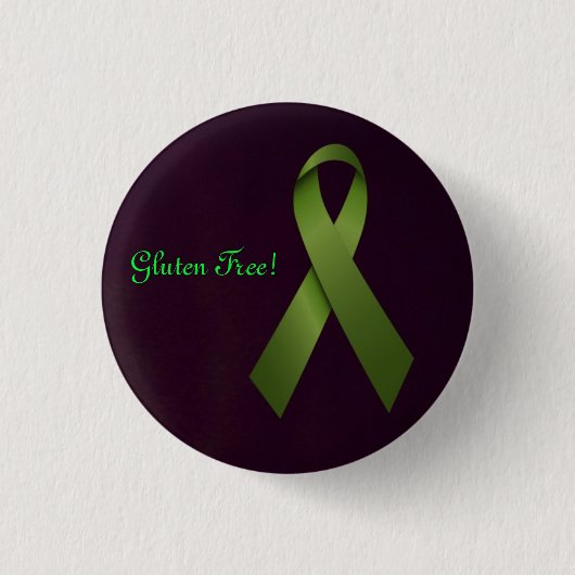 Badge Rond 2,50 Cm Ruban vert libre de gluten (Devant)